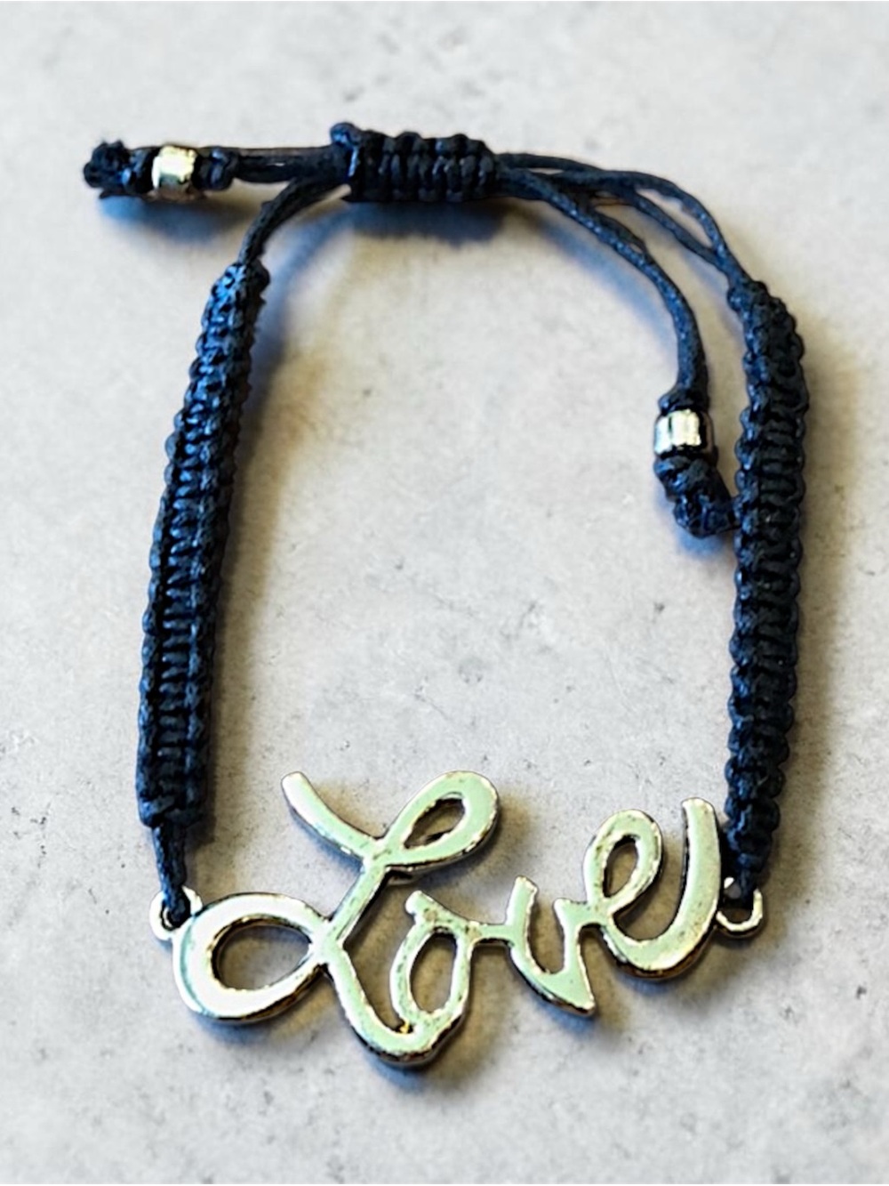 Free People Gold 'Love' Pendant Bracelet with Black Cord